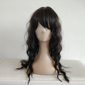 20" Black Loose Wave Wig with Bangs